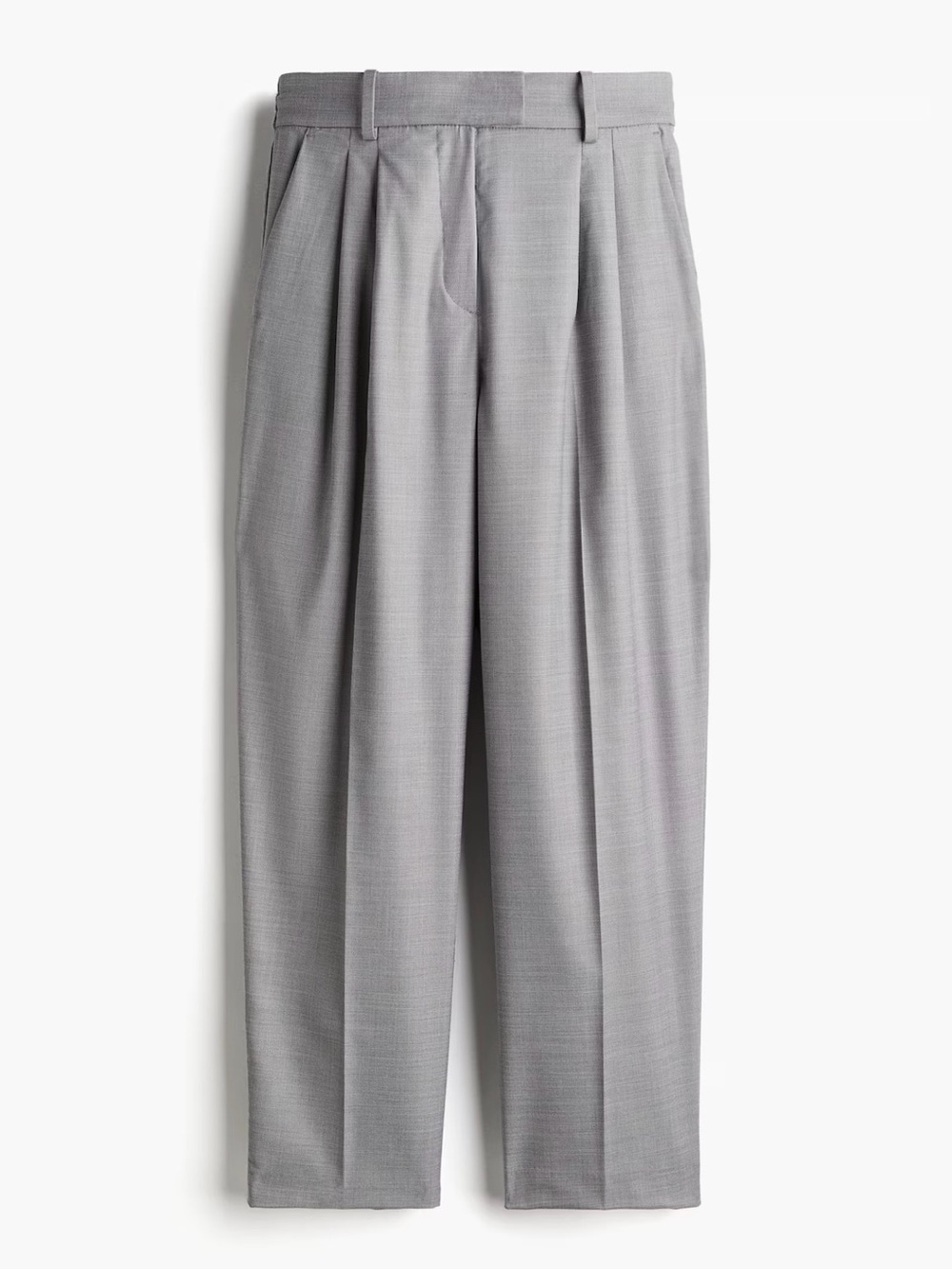 H&M Grey Pleated Tailored Pants — Size 14